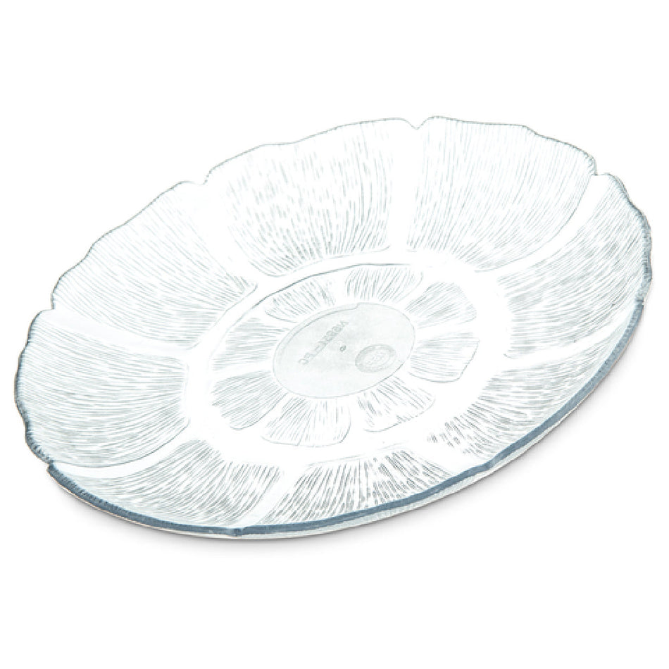Carlisle 695407 7-1/2 Inch Dia Scalloped Edge Plate with Textured Exterior Polycarbonate Clear