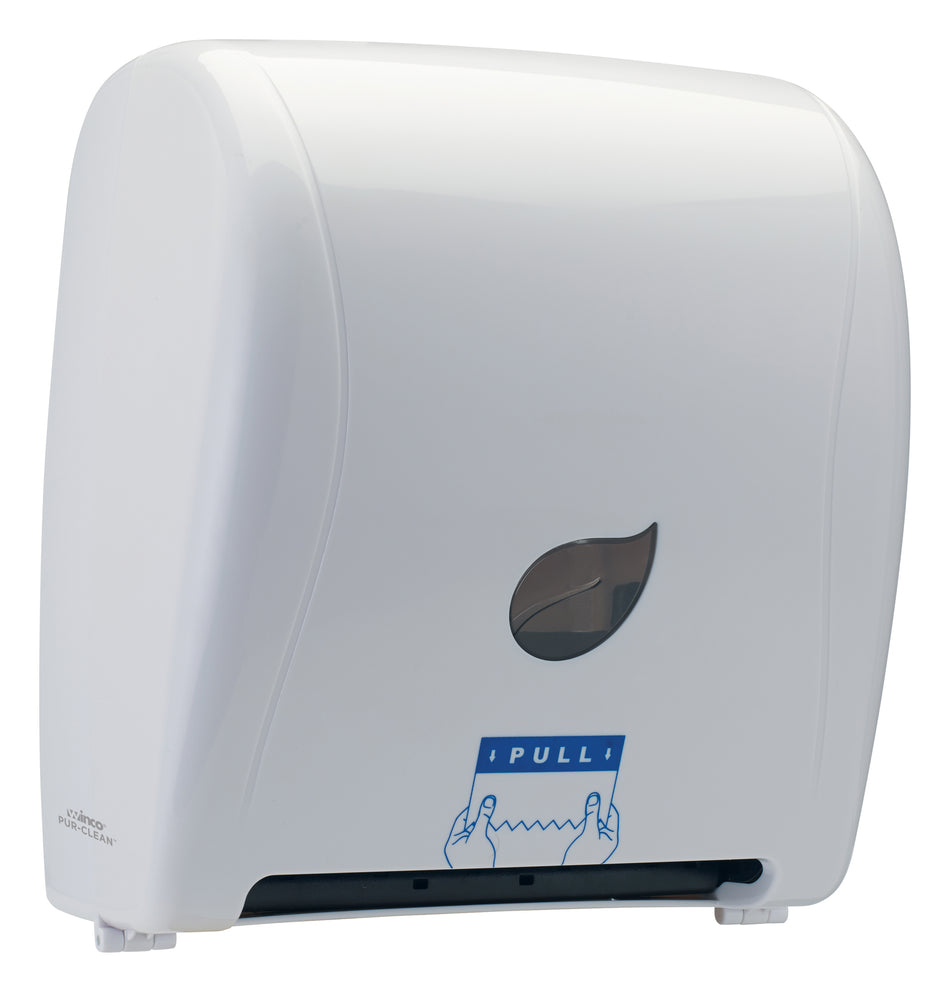 Winco TDAC-8W 12 Inch Wall Mount Touch-free Paper Towel Dispenser White with Plastic