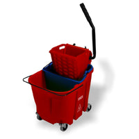 Carlisle 9690405 30 Liter Side Press Mop Bucket Combo with Soiled Water Insert Red