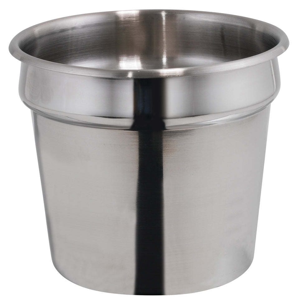 Winco INS-7.0M 7 Quart Round Inset Fits 207 Gauge Heavyweight Stainless Steel Mirror Finish