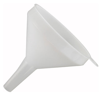 Winco 4" White Plastic Funnel - 8 oz Food-Grade Compact Design