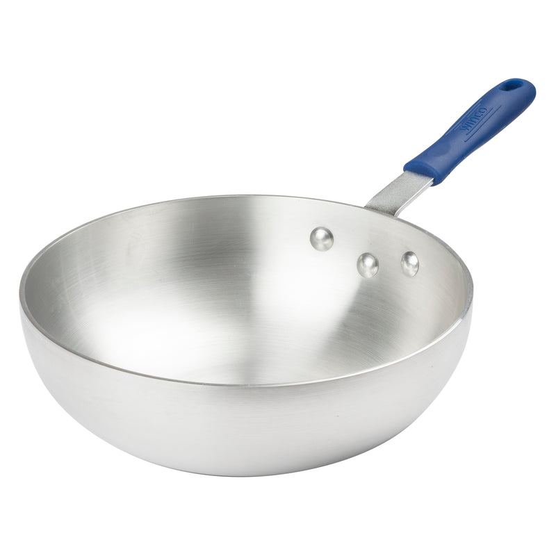 Winco ASFP-11 11 Inch Diameter Stir Fry Pan with Heat Resistant Silicone Handle Aluminum