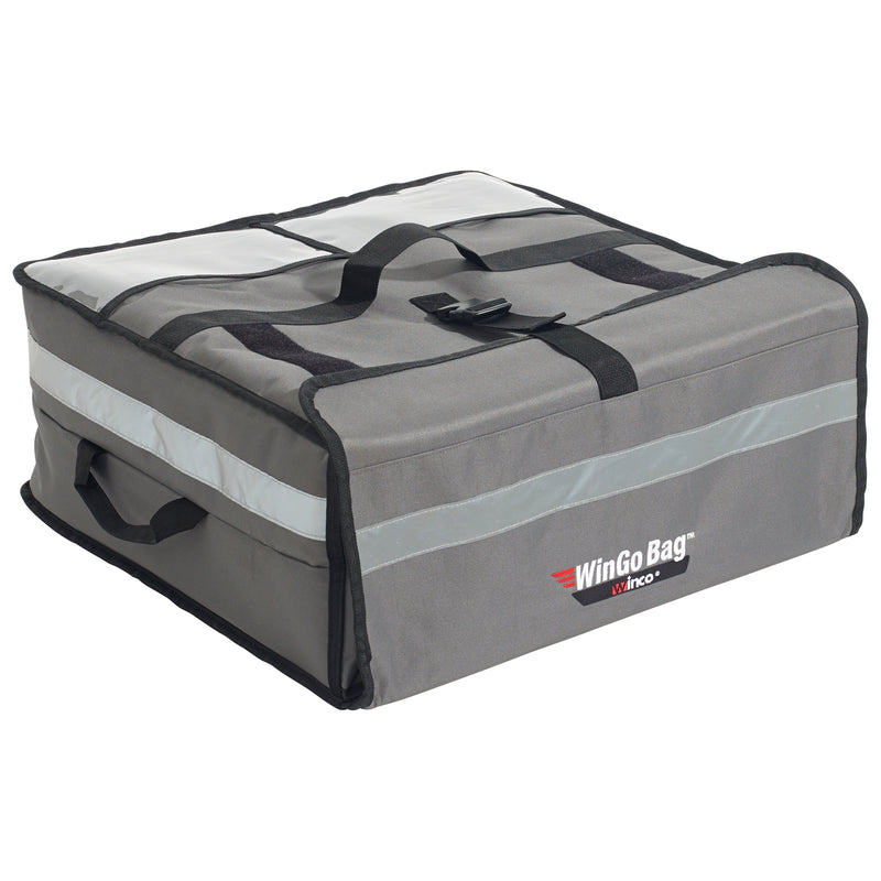 Winco BGPZ-1909 19 Inch Insulated Pizza Bag Gray with Heavy Duty Liner