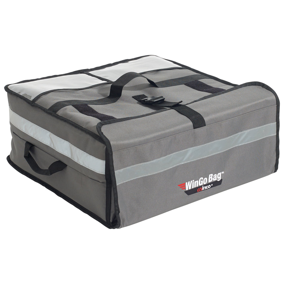 Winco BGPZ-1909 19 Inch Insulated Pizza Bag Gray with Heavy Duty Liner