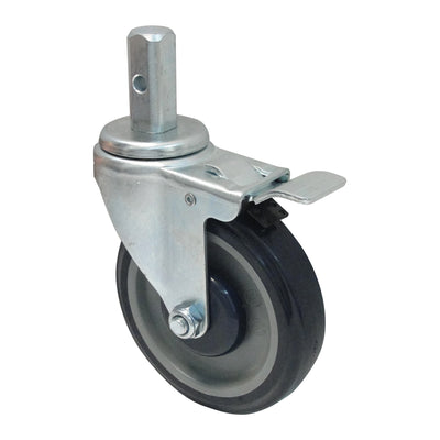 Winco 5" Heavy-Duty Stem Caster with Brake - For ALRK-30BK Racks