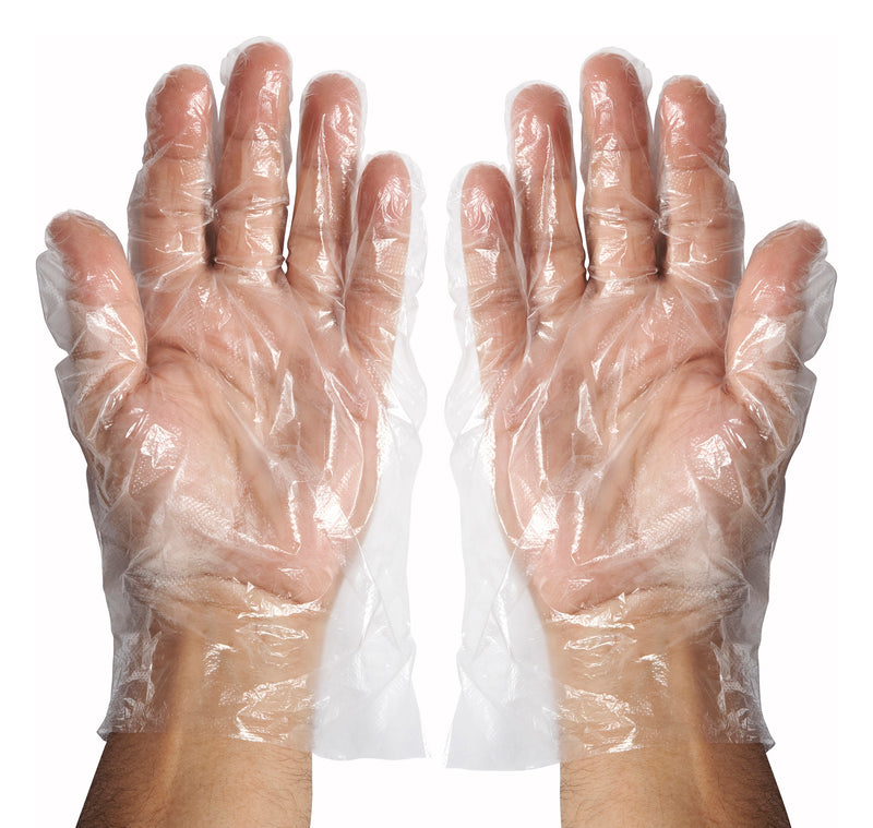 Winco GLP-L Large Disposable Textured Polyethylene Gloves 500 Packs
