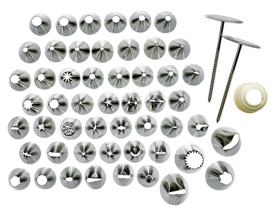 Winco CDT-52 Cream Nozzle Set 52-piece with Storage Box Stainless Steel