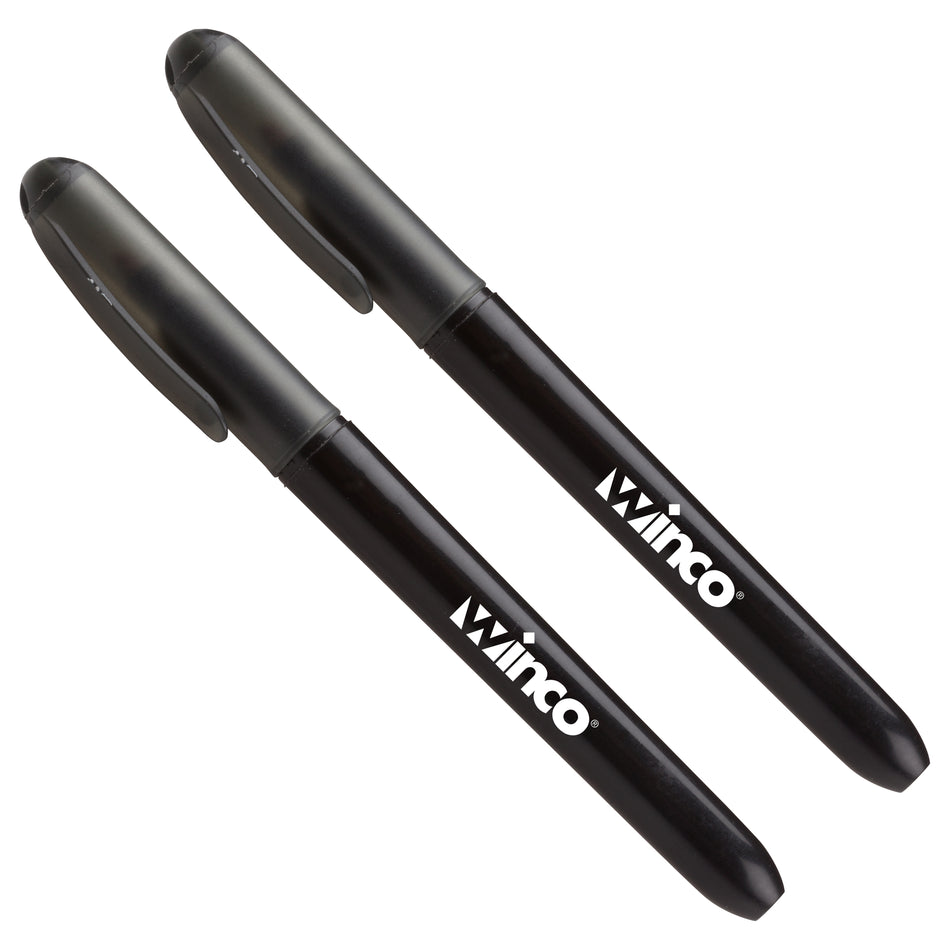 Winco PPM-2 Counterfeit Detection Pen Black with Chemical Reactive Ink 2 Packs