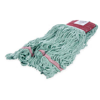 Carlisle 369484B09 18 Inch Large 4 Ply Looped End Wet Mop Head Green Cotton/Synthetic Blend