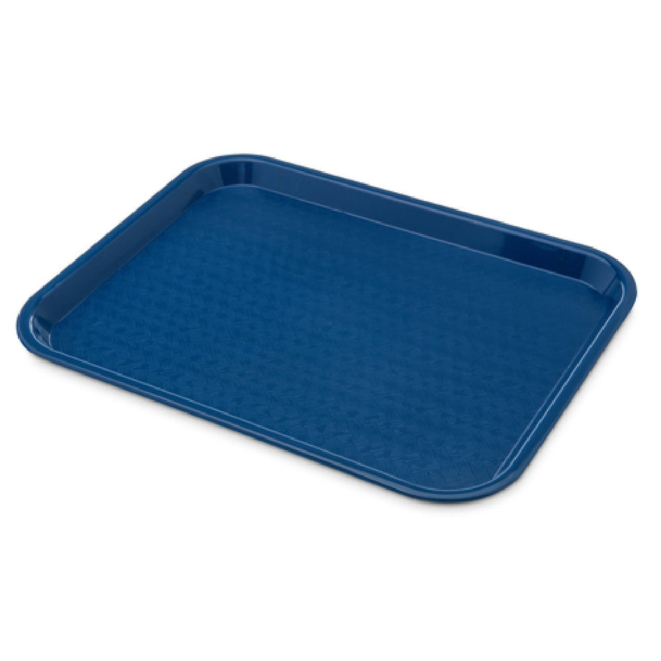 Carlisle CT101414 10 Inch Cafeteria Tray Blue Polypropylene Rectangular with Drying and Stacking Lugs