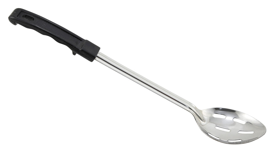 Winco BHSN-15 15 Inch Long Slotted Serving Spoon Stainless Steel Black Plastic Handle