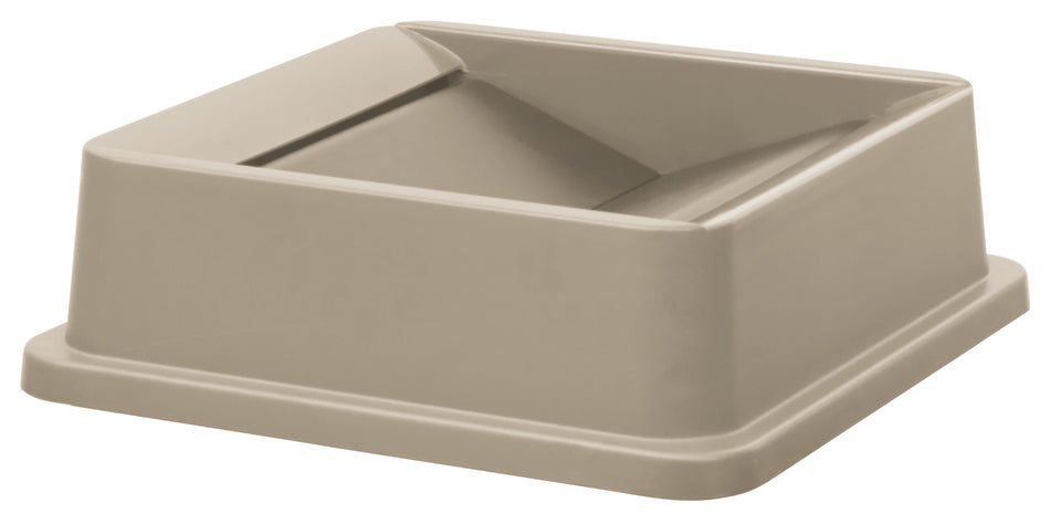 Winco PTCSL-35BE Tall Square Trash Can Lid, Swing - 35 Gallon, Beige