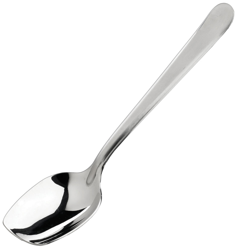 Winco SPS-S8 8 Inch Plating Spoon Slanted Solid Dishwasher Safe Stainless Steel Satin Finish