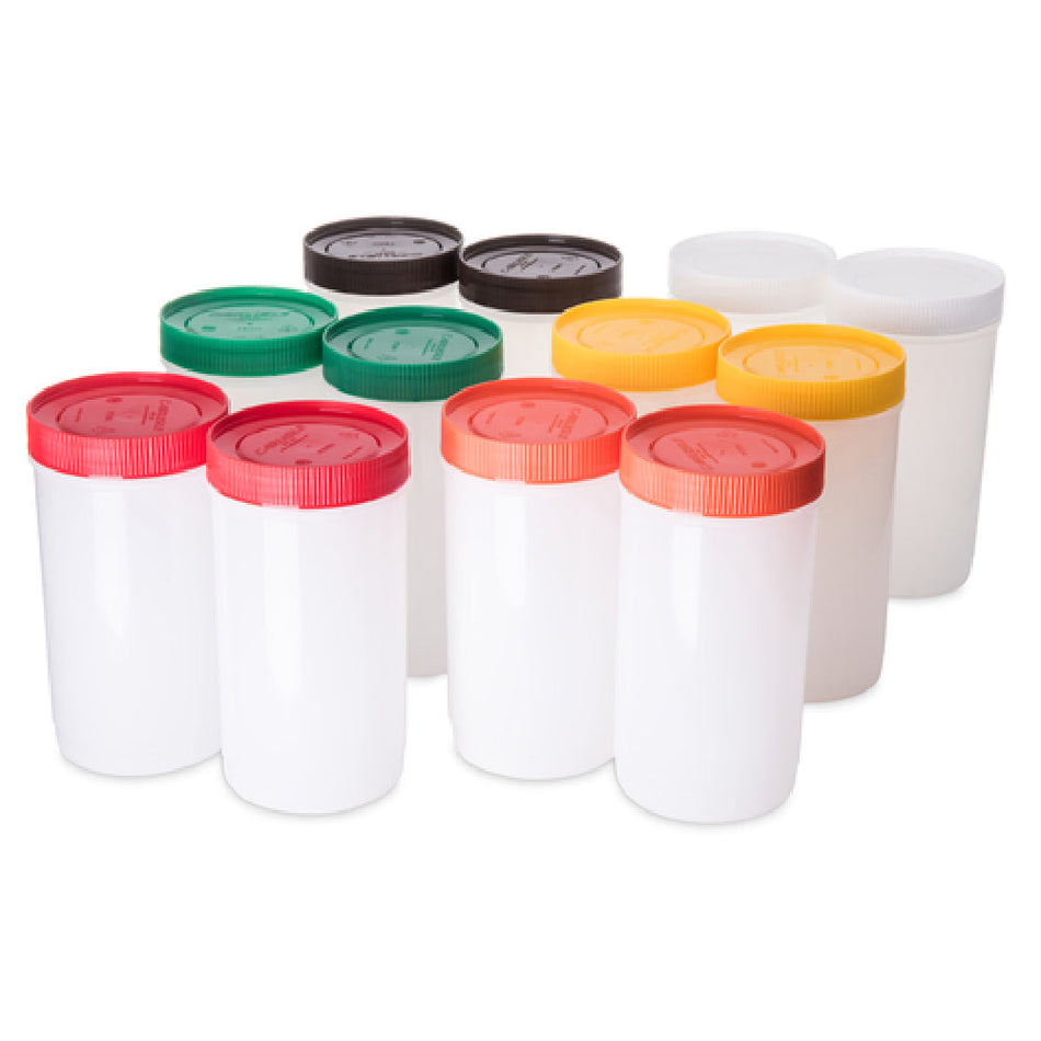 Carlisle PS602N00 32 Oz Quart Backup Container with Cap Polyethylene Assorted Colors