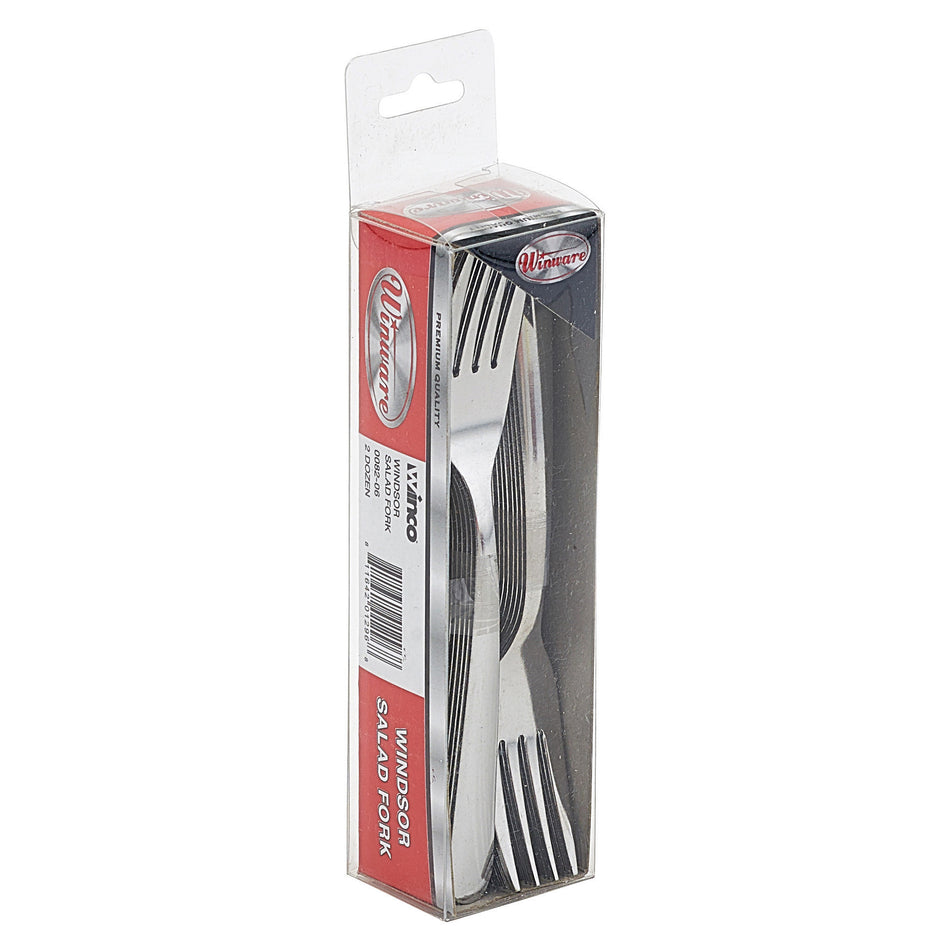Winco 0082-06 Windsor Salad Fork, 2-doz/pk, 18/0 Medium Weight