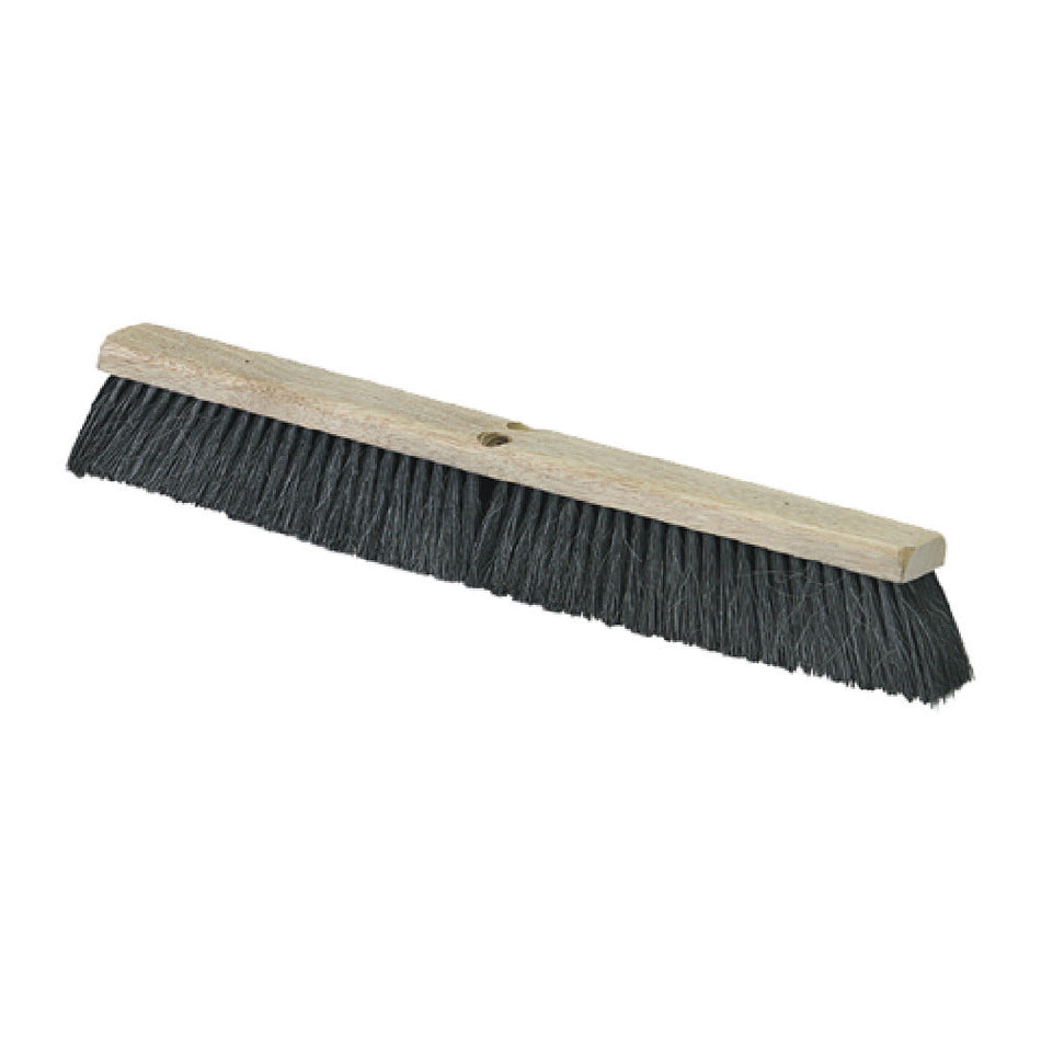 Carlisle 4504003 18 Inch Broom Head Push Hardwood Block with Tampico Horsehair Bristles