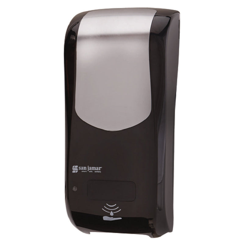 Carlisle SH970BKSS 5-1/2 Inch Hybrid Soap Dispenser Touchless Plastic Black and Stainless