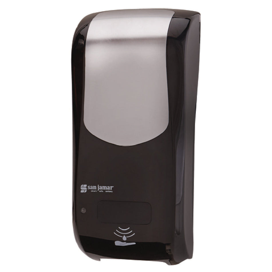 Carlisle SH970BKSS 5-1/2 Inch Hybrid Soap Dispenser Touchless Plastic Black and Stainless