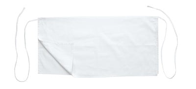 Winco WA4-3417W 34 Inch Length White Waist Apron Machine Wash Durable Poly-Cotton