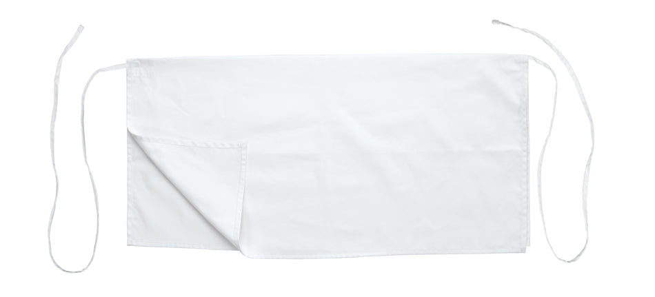 Winco WA4-3417W 34 Inch Length White Waist Apron Machine Wash Durable Poly-Cotton