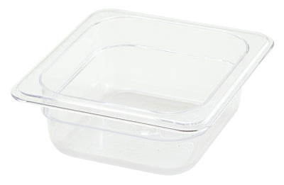 Winco SP7602 6-3/4 Inch Clear Plastic Food Pan NSF Dishwasher Safe