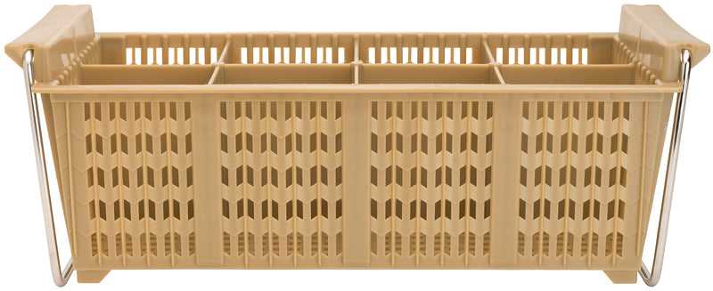 Winco PCB-8 17 Inch Rectangular Dishwasher Basket Plastic Beige 8 Compartment with Handles