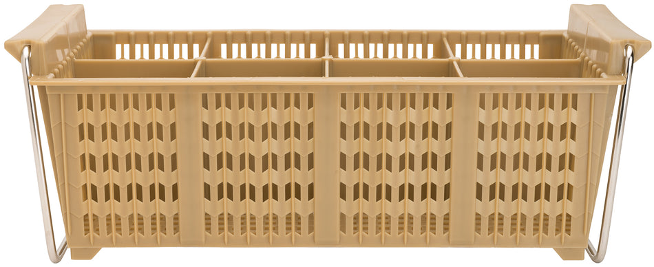 Winco PCB-8 17 Inch Rectangular Dishwasher Basket Plastic Beige 8 Compartment with Handles