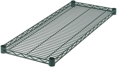Winco VEX-1424 24 Inch Wire Shelf Green Epoxy Coated Includes 4 Sleeve Clips