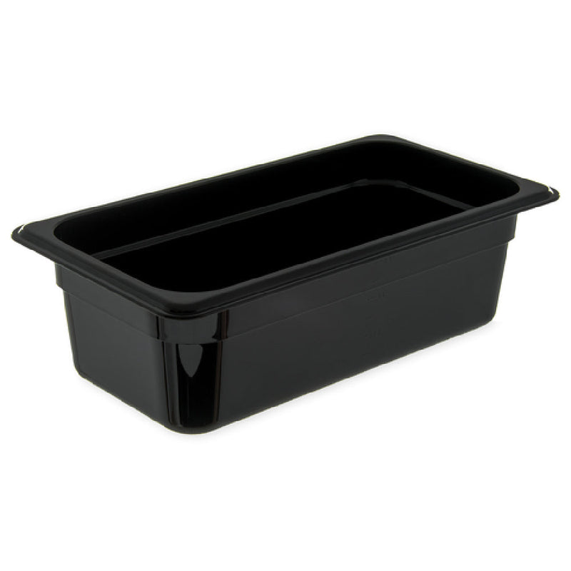 Carlisle 3086103 12.75 Inch Hi-Temp Food Pan Black Polyether Sulfone with Easy-Lift Notch