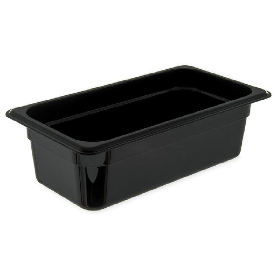Carlisle 3086103 12.75 Inch Hi-Temp Food Pan Black Polyether Sulfone with Easy-Lift Notch