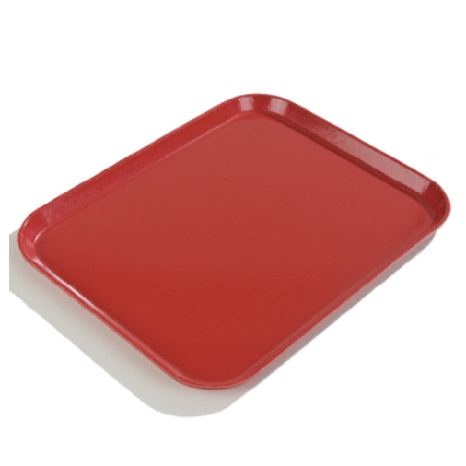 Carlisle 1410FG017 13-3/4 Inch Rectangular Cafeteria Tray Break-resistant Red Fiberglass