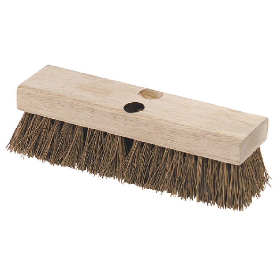Carlisle 3619200 10 Inch Deck Scrub Brush Head Hardwood Block Palmyra Bristles