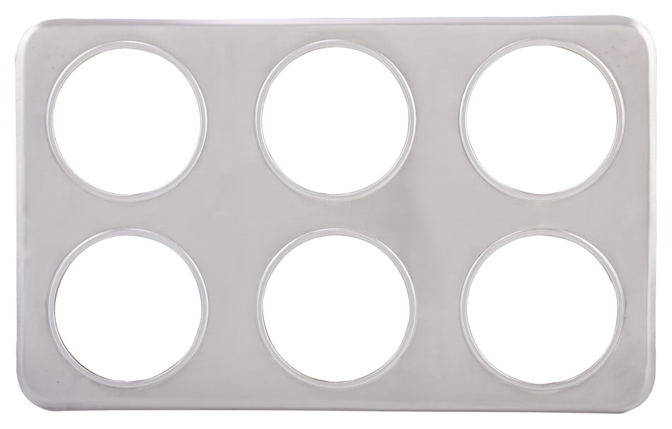 Winco ADP-444 Adaptor Plate, Six 4-3/4" Holes, Stainless Steel