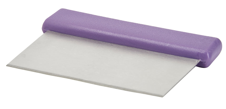Winco DSC-2P 6 Inch Dough Scraper Allergen Free Purple Plastic Handle Stainless Steel