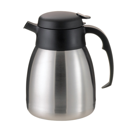 SteelVac® Essential 1.2-Liter Vacuum Insulated Carafe with Push Button Lid in Brushed Stainless and Black
