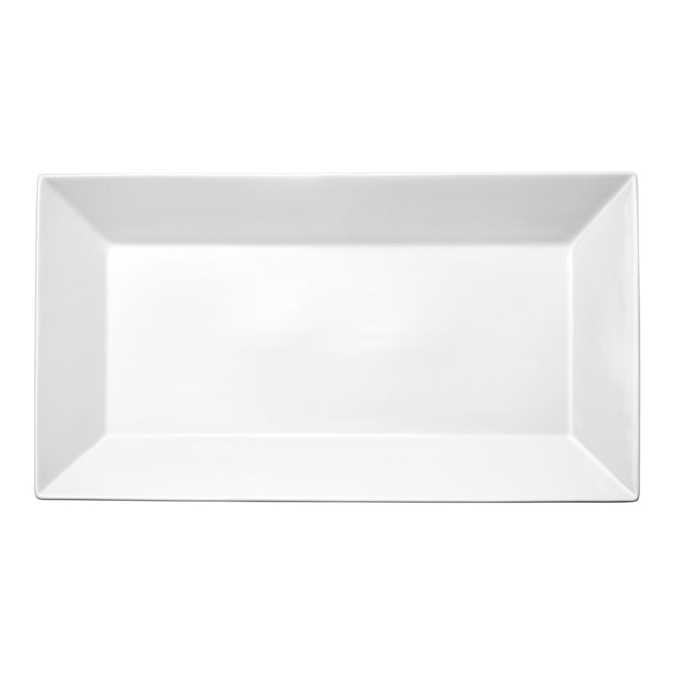 Winco RPR-1625 Royalsquare Rectangular Platter, 16-1/4"L, White Porcelain, 12 Pieces/Case