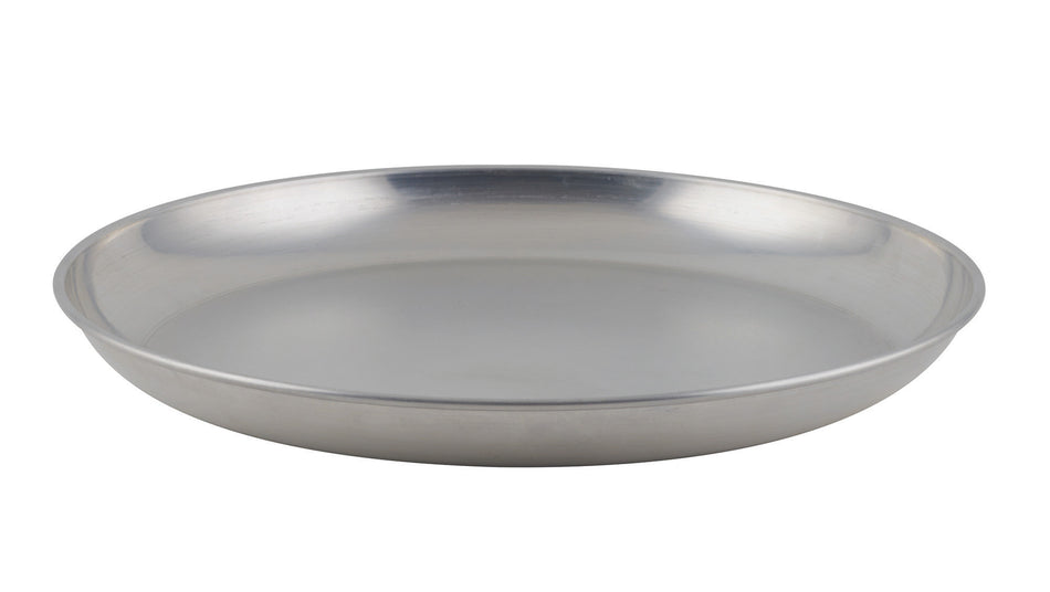 Winco ASFT-18 200 Oz. Seafood Tray Round Brushed Aluminum 17-3/4 Inch