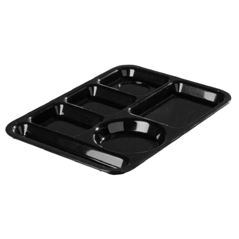 Carlisle 61403 13-7/8 Inch Left-handed Tray with 6 Sections ABS Plastic Black