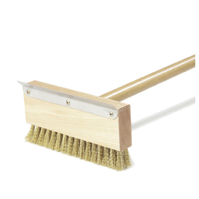 Carlisle 4152000 42 Inch Scraper Oven Brush with Wooden Handle Brass Wire