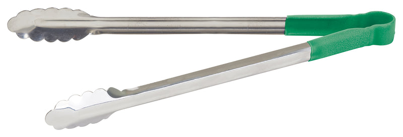 Winco UTPH-16G 16 Inch Utility Tongs Heat Resistant Polypropylene Green Stainless Steel