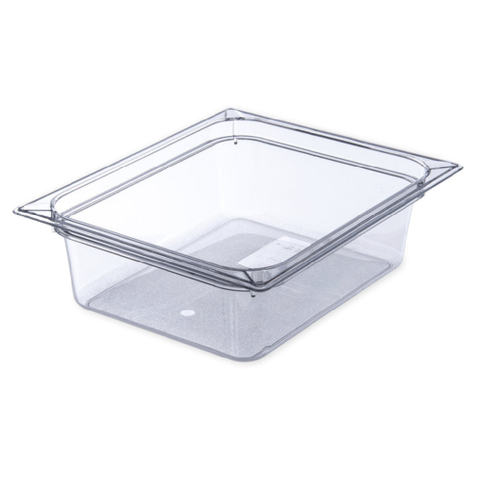 Carlisle 10221B07 12-3/4 Inch Clear Polycarbonate Food Pan 5.5 Quarts with Molded Indicators