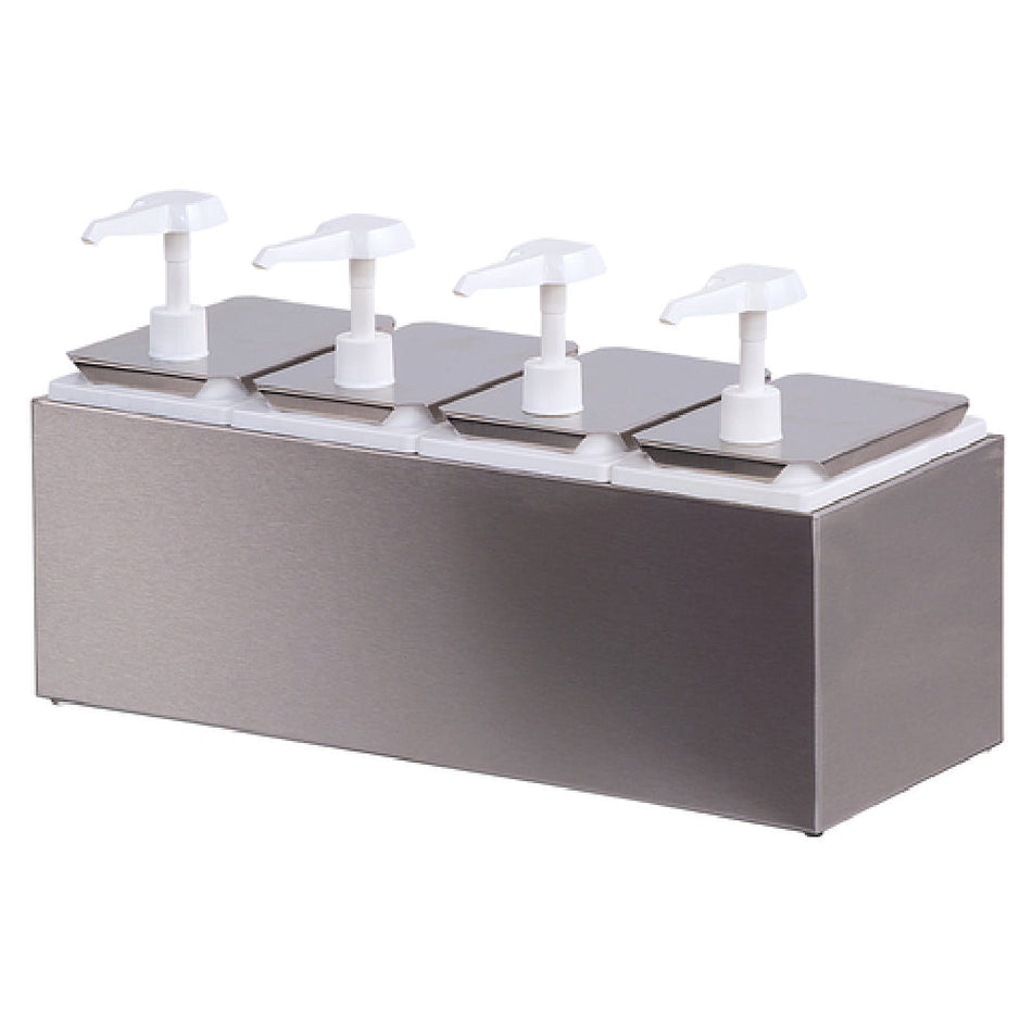 Carlisle 38504 19-1/4 Inch Countertop Condiment Dispenser Pump-Style Stainless Steel