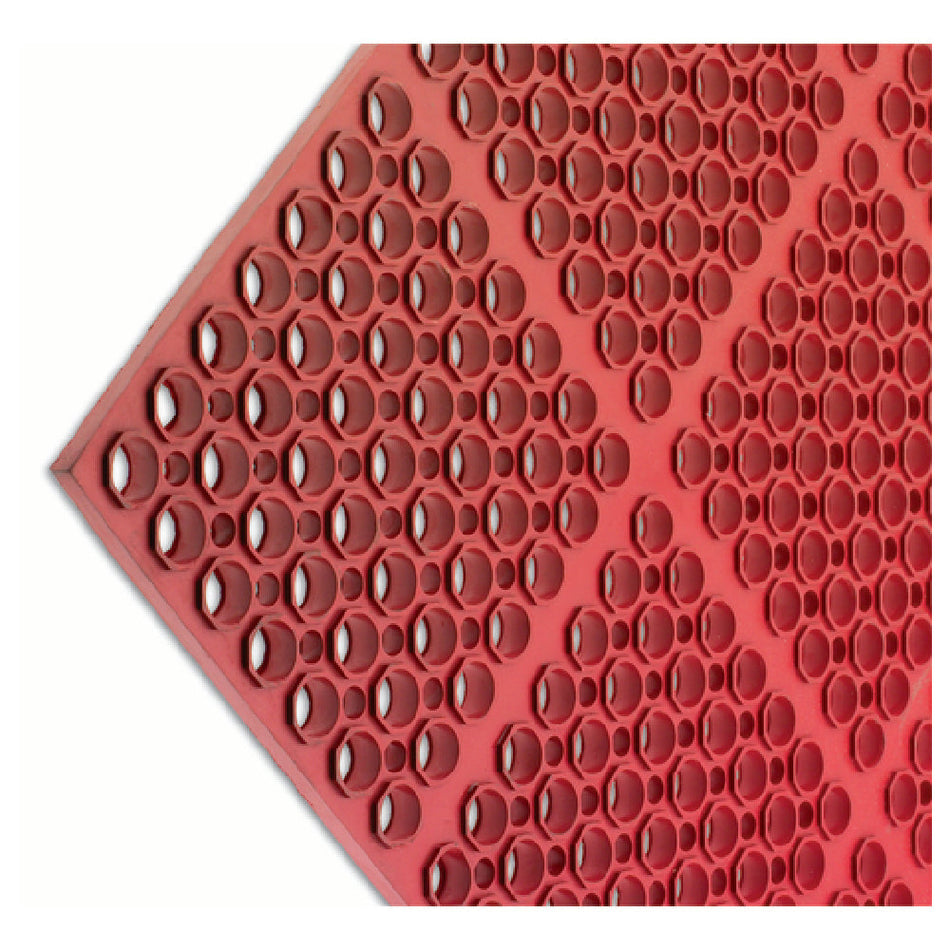 Carlisle KM2200B 36 Inch Rubber Anti-Fatigue Kitchen Mat Red Grease Proof