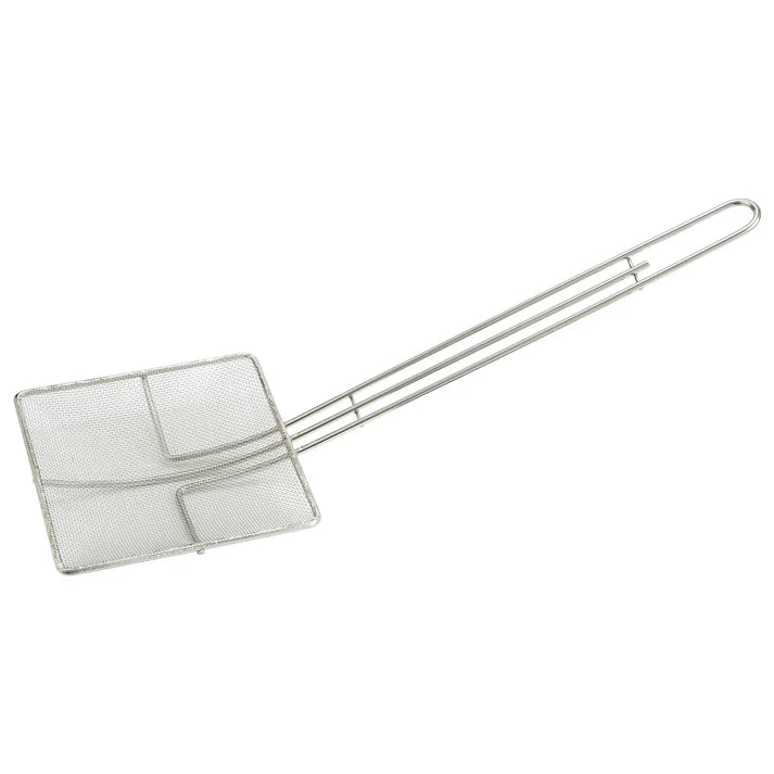 Winco SCF-6S 6-3/4 Inch Square Skimmer with Nickel Plated Mesh Handle