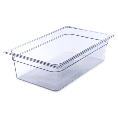 Carlisle 10202B07 21 Quart Full Size Food Pan Clear Polycarbonate with Capacity Indicators