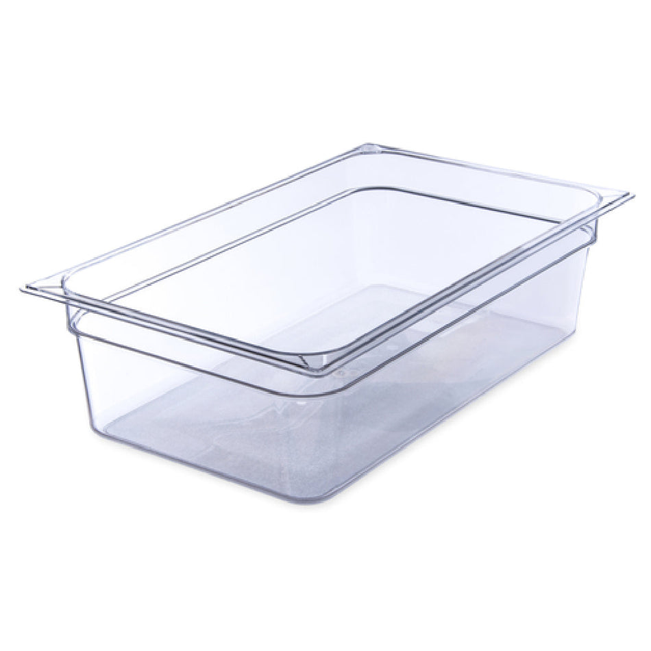 Carlisle 10202B07 21 Quart Full Size Food Pan Clear Polycarbonate with Capacity Indicators