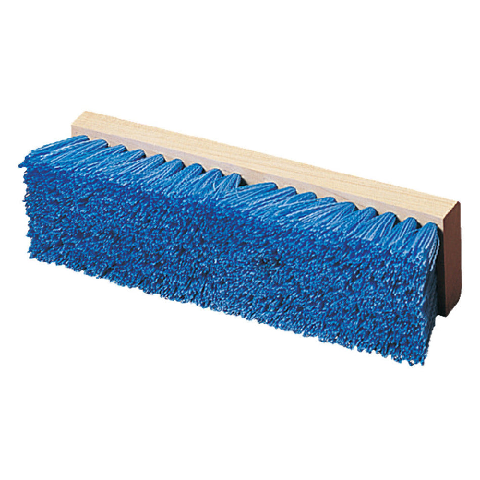 Carlisle 36193P14 10 Inch Hardwood Deck Scrub Brush with Blue Polypropylene Bristles
