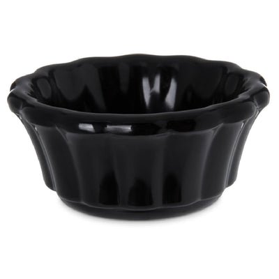 Carlisle 4394203 1 Oz Black Ramekin Scalloped Melamine Dishwasher Safe