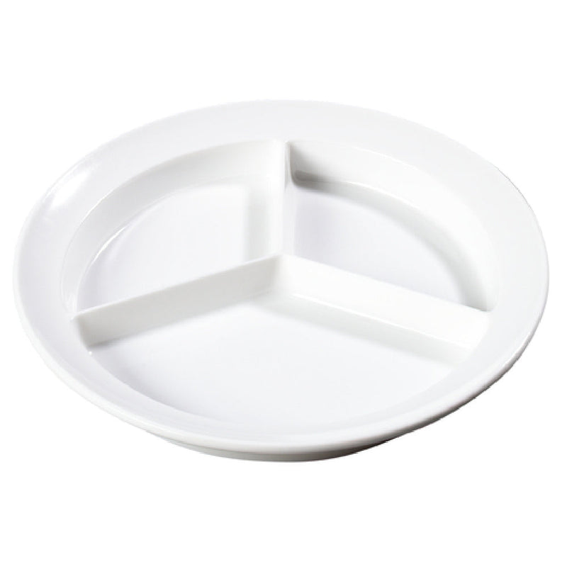 Carlisle KL20302 8-3/4 Inch Diameter Melamine Plate with Deep Wells White