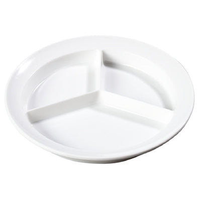 Carlisle KL20302 8-3/4 Inch Diameter Melamine Plate with Deep Wells White